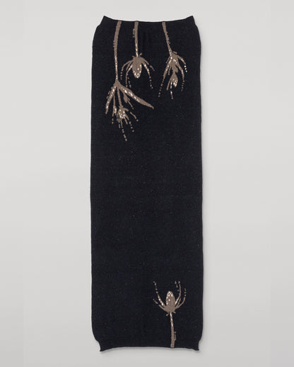 JOHNSTONS OF ELGIN CASHMERE DONEGAL INTARSIA WILD THISTLE WRAP BLUE 100% CASHMERE HAA03645JU1623ONE