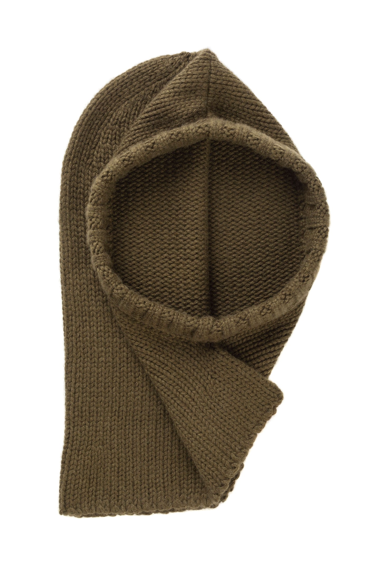 Johnstons of Elgin AW24 Knitted Accessory Olive Luxe Cashmere Snood Hood HAB03405SC4573ONE