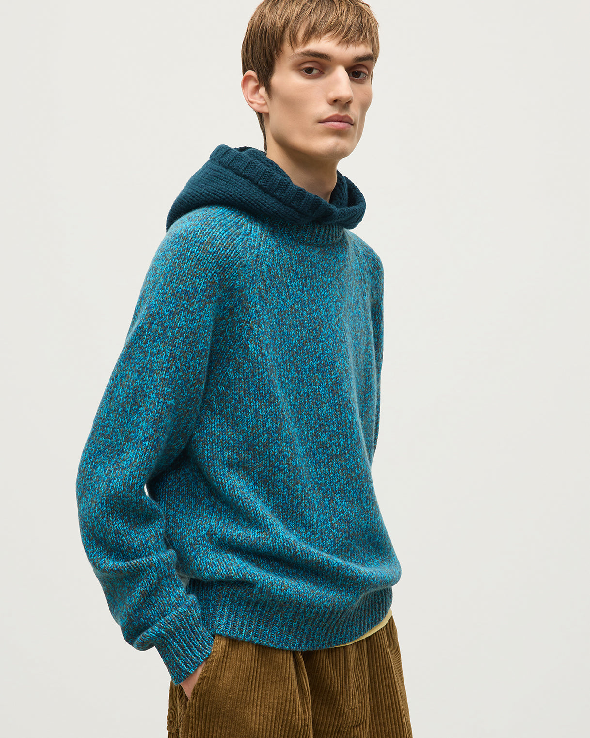 Phoebe Bottle Green Cashmere Hood and Snood | Made in Scotland