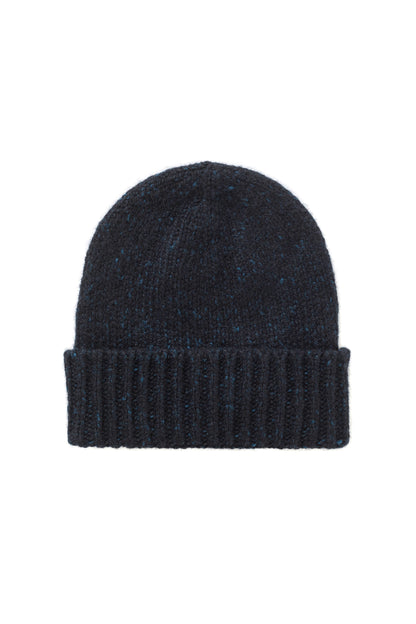 Johnstons of Elgin AW24 Knitted Accessory Dark Navy Donegal Cashmere Beanie HAC03247HD7150ONE