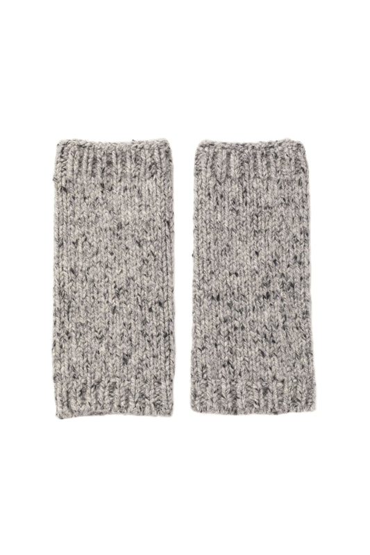 Johnstons of Elgin AW24 Knitted Accessory Light Grey  Donegal Cashmere Wrist Warmers HAC03255HA4150ONE