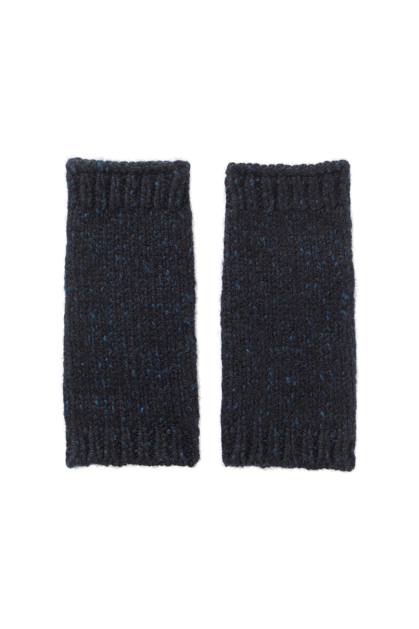 Johnstons of Elgin AW24 Knitted Accessory Dark Navy Donegal Cashmere Wrist Warmers HAC03255HD7150ONE