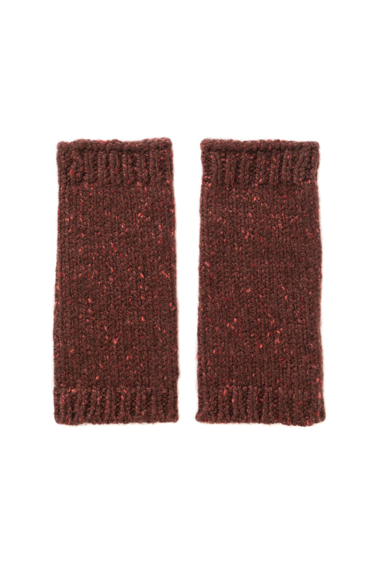 Johnstons of Elgin AW24 Knitted Accessory Russet Donegal Cashmere Wrist Warmers HAC03255HE7030ONE