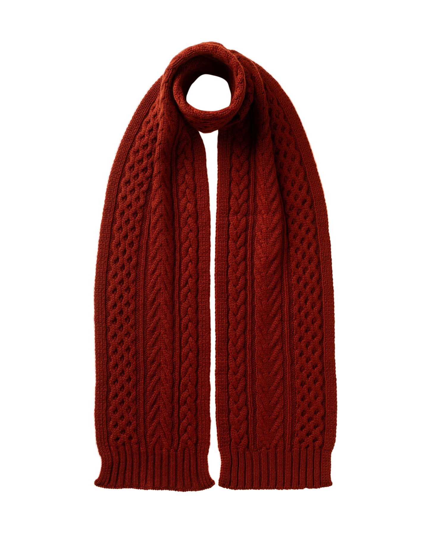 Johnstons of Elgin Aran Cashmere Red Scarf 2025GIFTSET8B