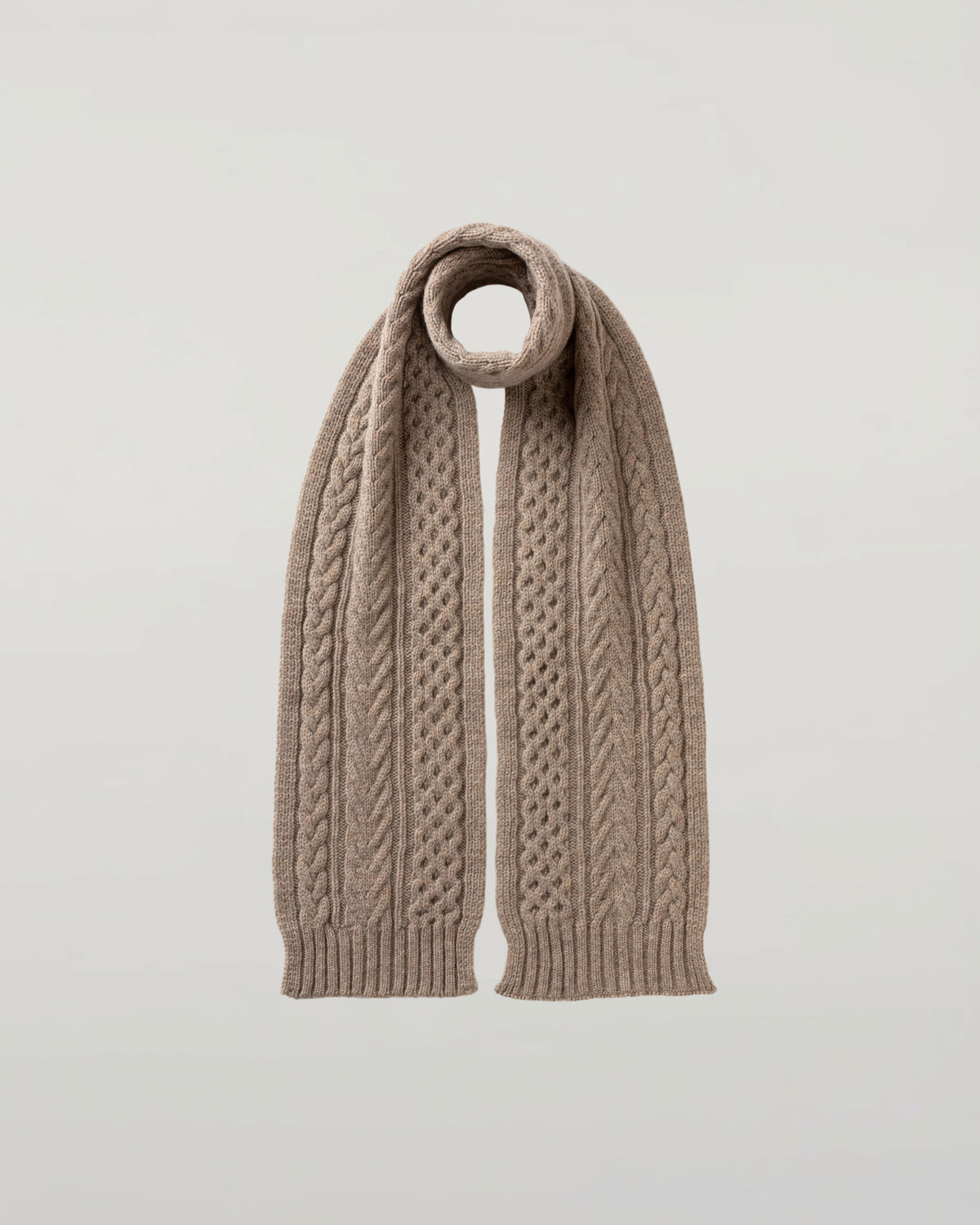 Aran Cable Light Cashmere Scarf