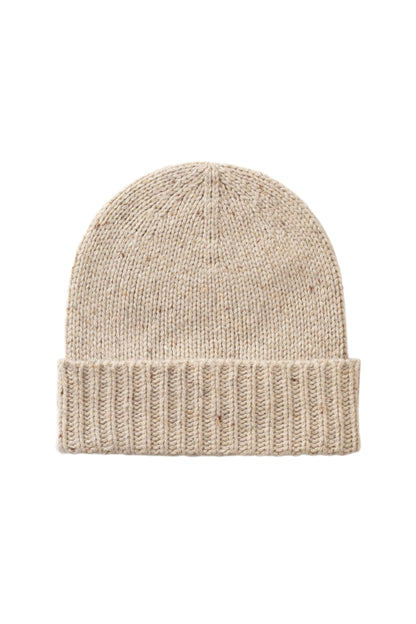 Johnstons of Elgin AW25 Knitted Accessories Cream Dun Donegal Cashmere Cream Beanie HAC03525006334ONE