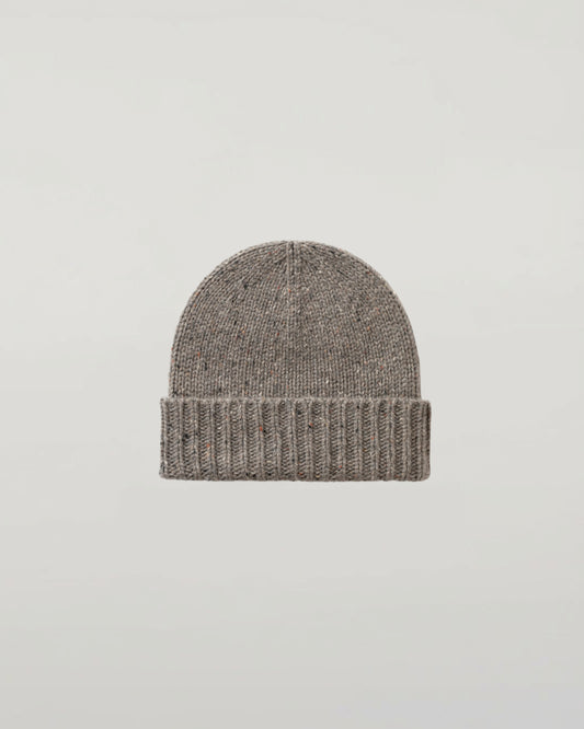 Johnstons of Elgin AW25 Knitted Accessories Peregrine Donegal Cashmere Brown Beanie HAC03525006335ONE