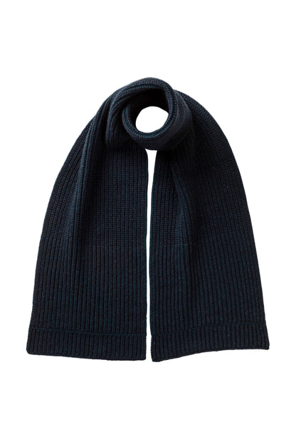 Johnstons of Elgin AW25 Knitted Accessories Dark Navy Donegal Cashmere Navy Knitted Scarf HAC03530Q25312ONE