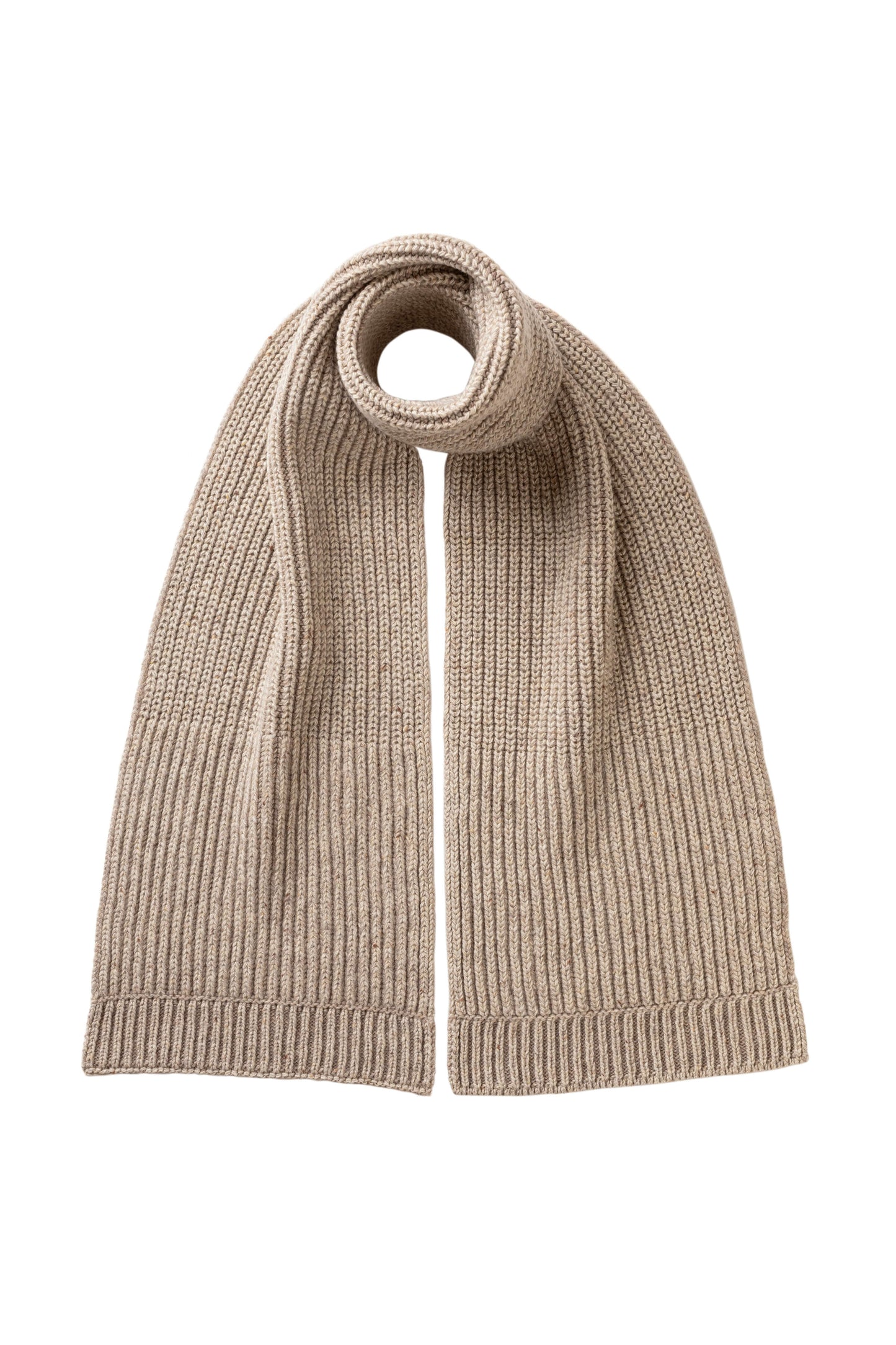 Johnstons of Elgin AW25 Knitted Accessories Cream Dun Donegal Cashmere Cream Knitted Scarf HAC03530Q25315ONE