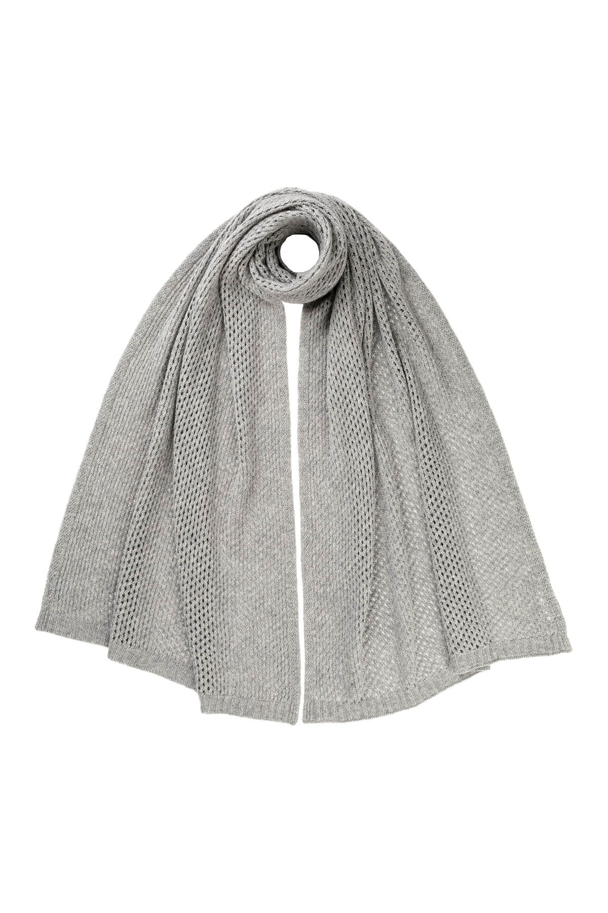 Gray knitted scarf on a white background HAC05040HA0308ONE