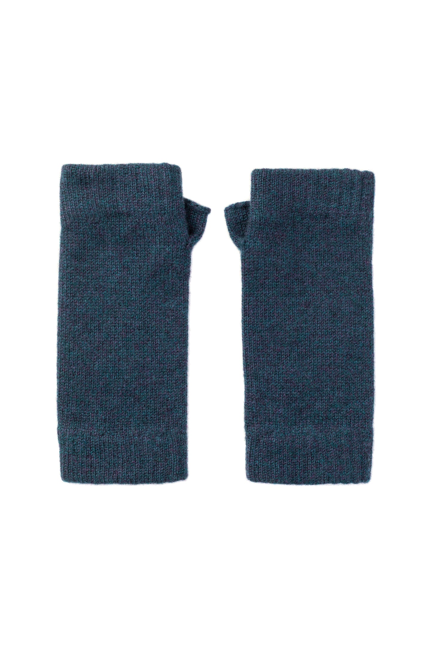 Johnstons of Elgin AW25 Knitted Accessories Heather Navy Cashmere Wrist Warmers HAD03215HD7321ONE