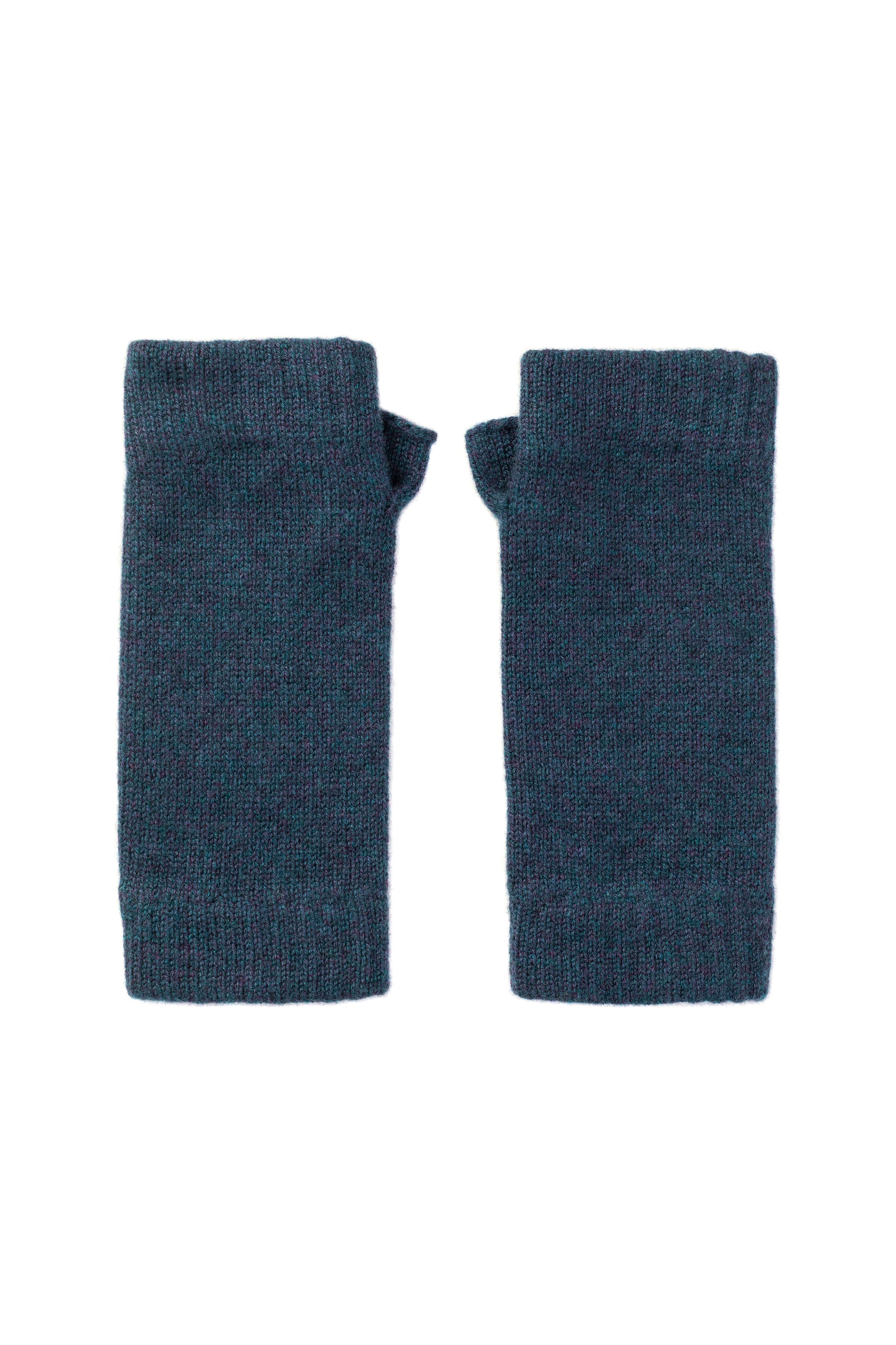 Johnstons of Elgin AW25 Knitted Accessories Heather Navy Cashmere Wrist Warmers HAD03215HD7321ONE