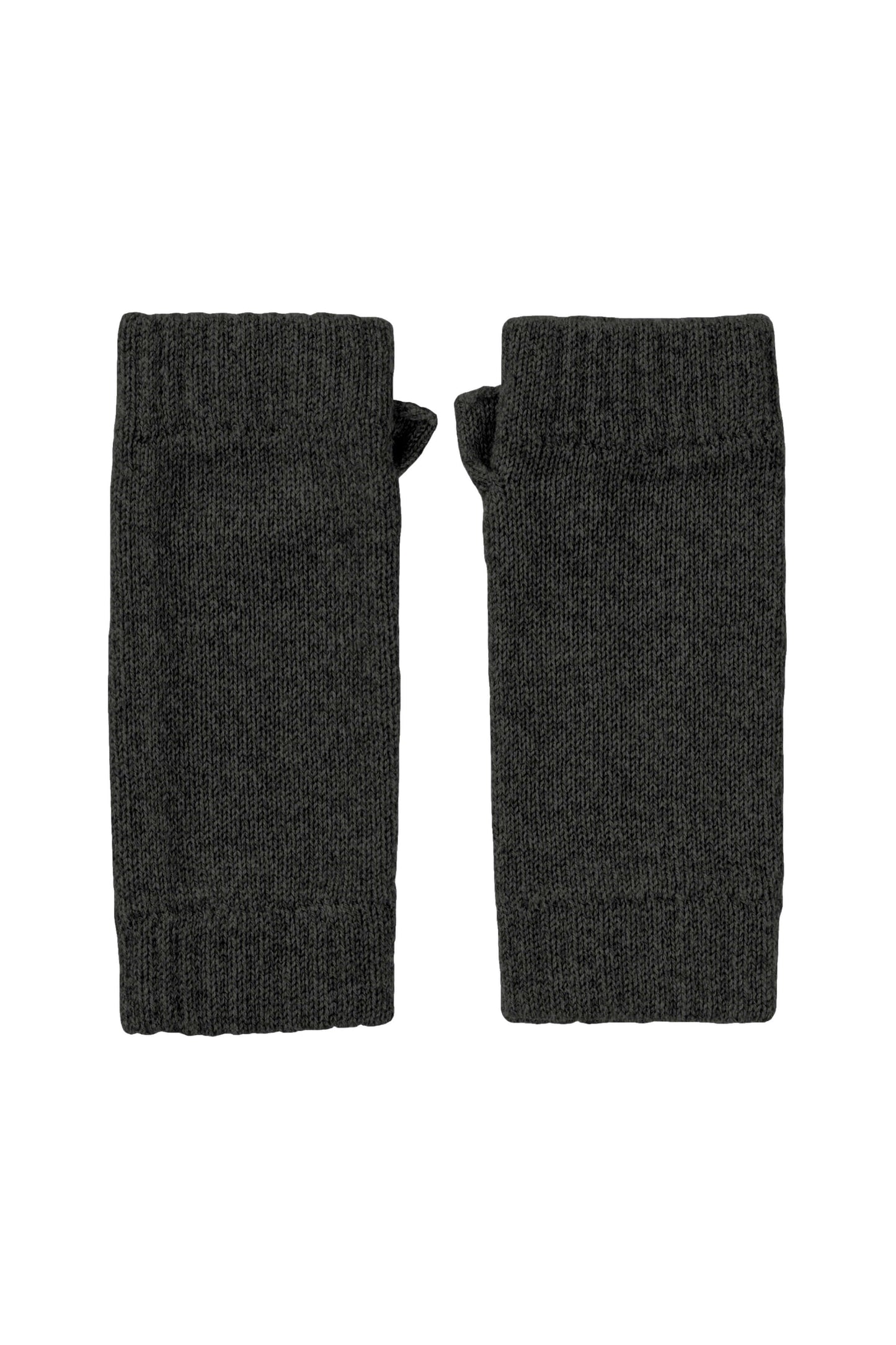 Johnstons of Elgin AW24 Knitted Accessory Mid Grey Cashmere Wrist Warmers HAD03215HA4181ONE