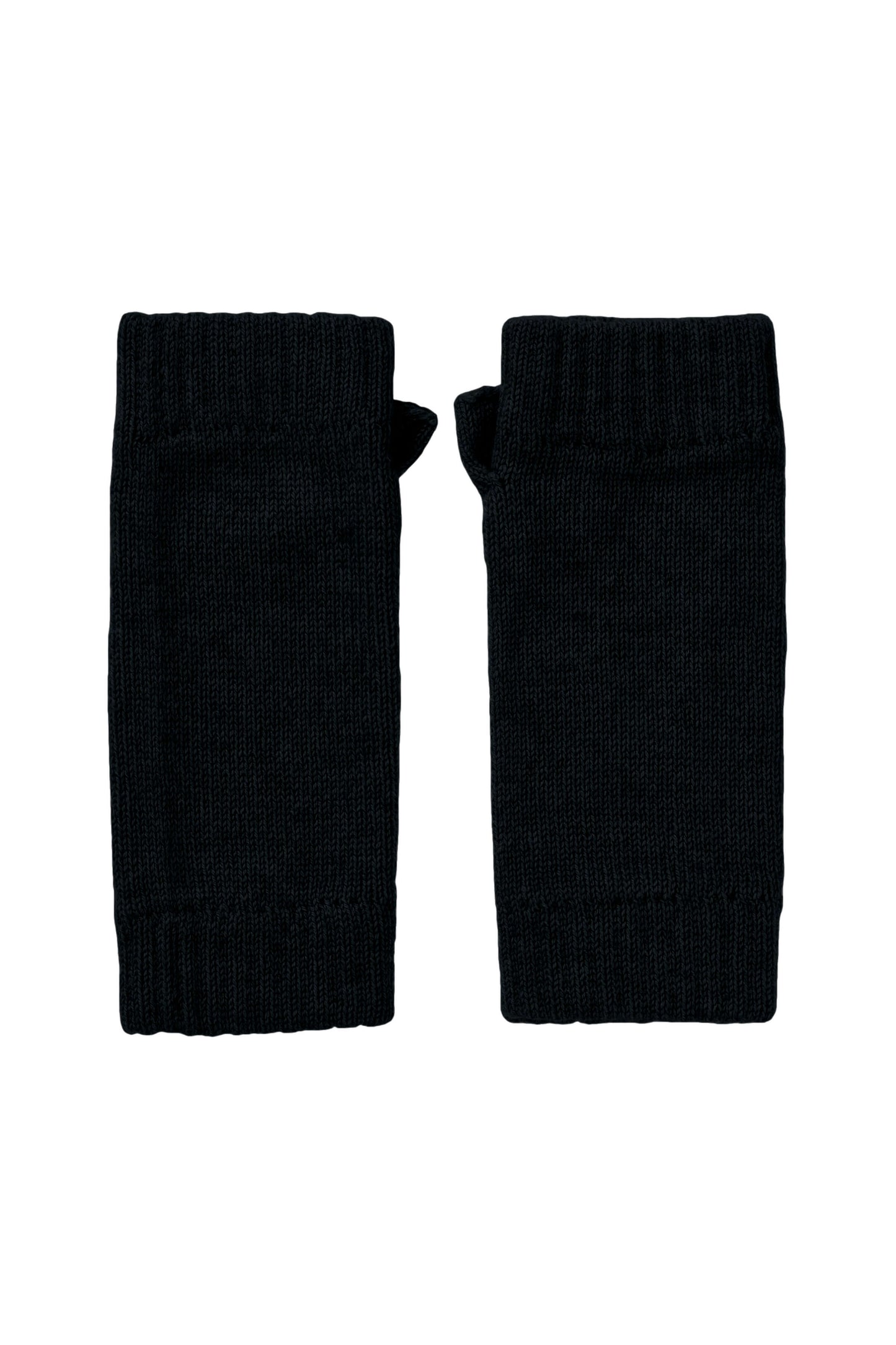 Johnstons of Elgin AW24 Knitted Accessory Black Cashmere Wrist Warmers HAD03215SA090055
