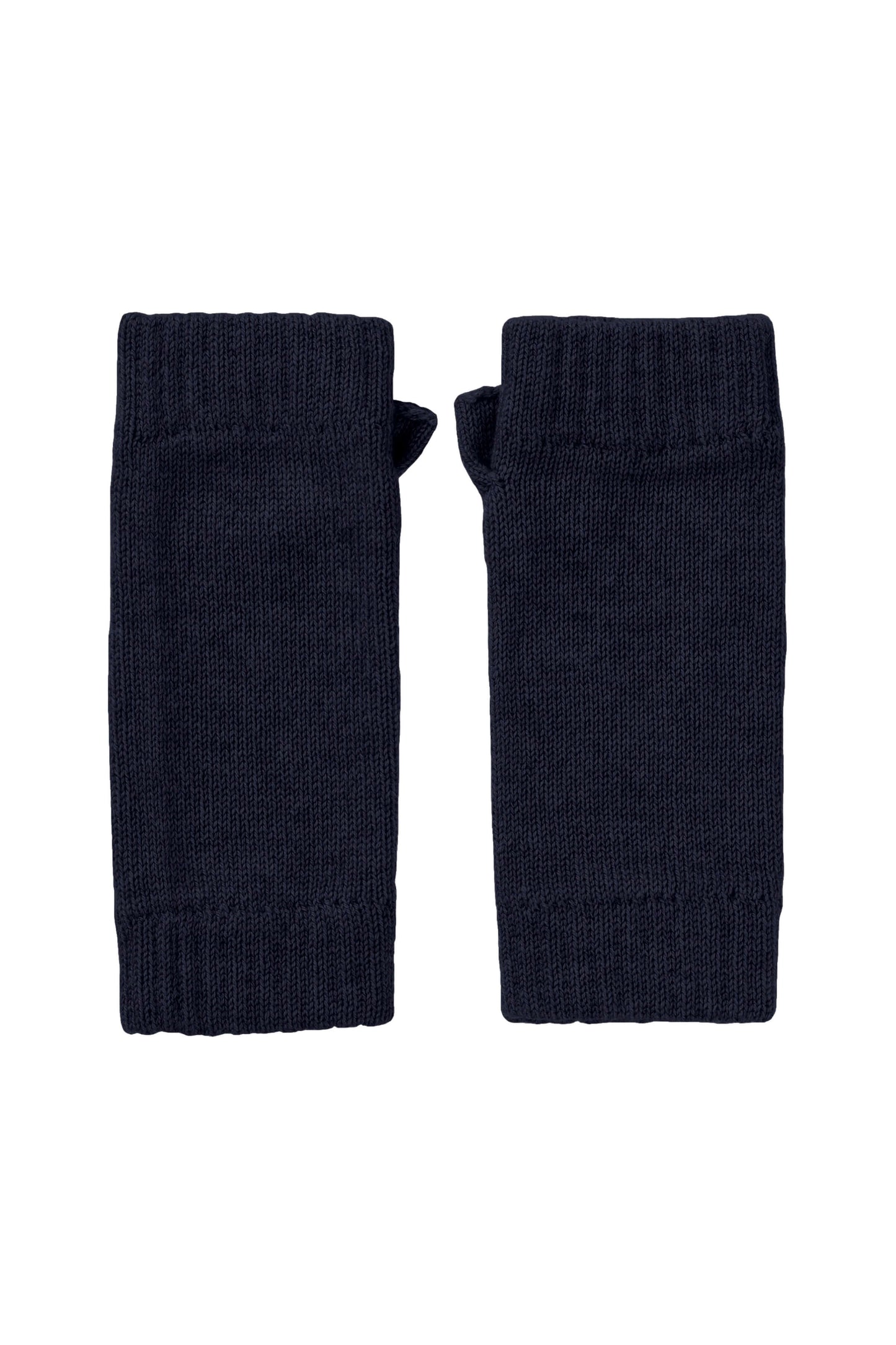 Johnstons of Elgin AW24 Knitted Accessory Navy Cashmere Wrist Warmers HAD03215SD070755