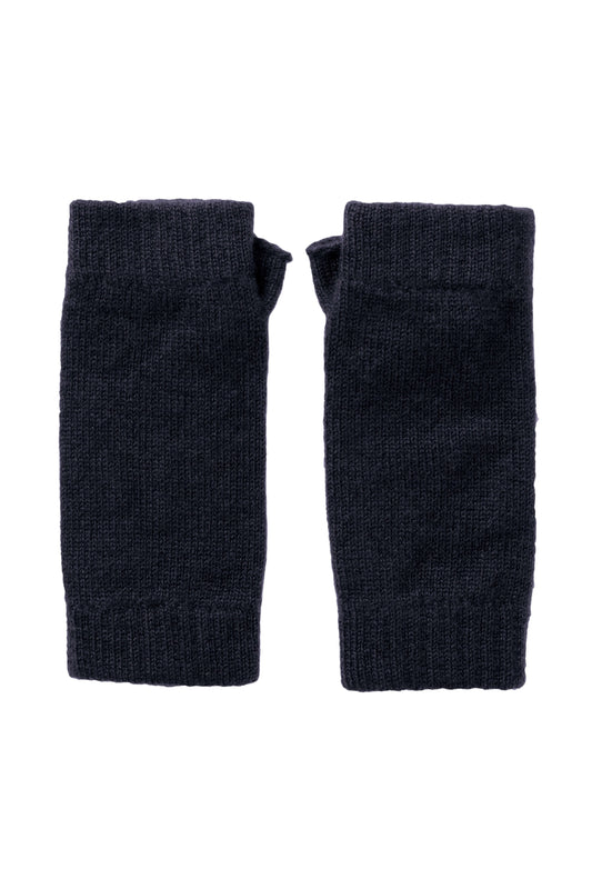 Johnstons of Elgin AW24 Knitted Accessory Dark Navy Cashmere Wrist Warmers HAD03215SD7286ONE