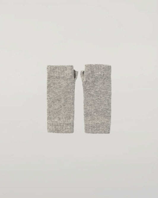 Johnstons of Elgin AW24 Knitted Accessory Light Grey Cashmere Wrist Warmers HAD03215HA0308ONE