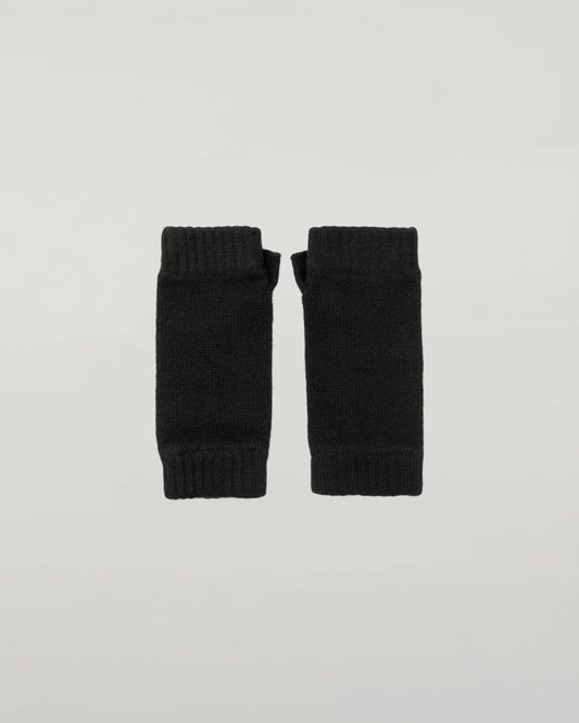 Johnstons of Elgin AW25 Knitted Accessories Black Black Cashmere Wrist Warmers HAD03215SA090055