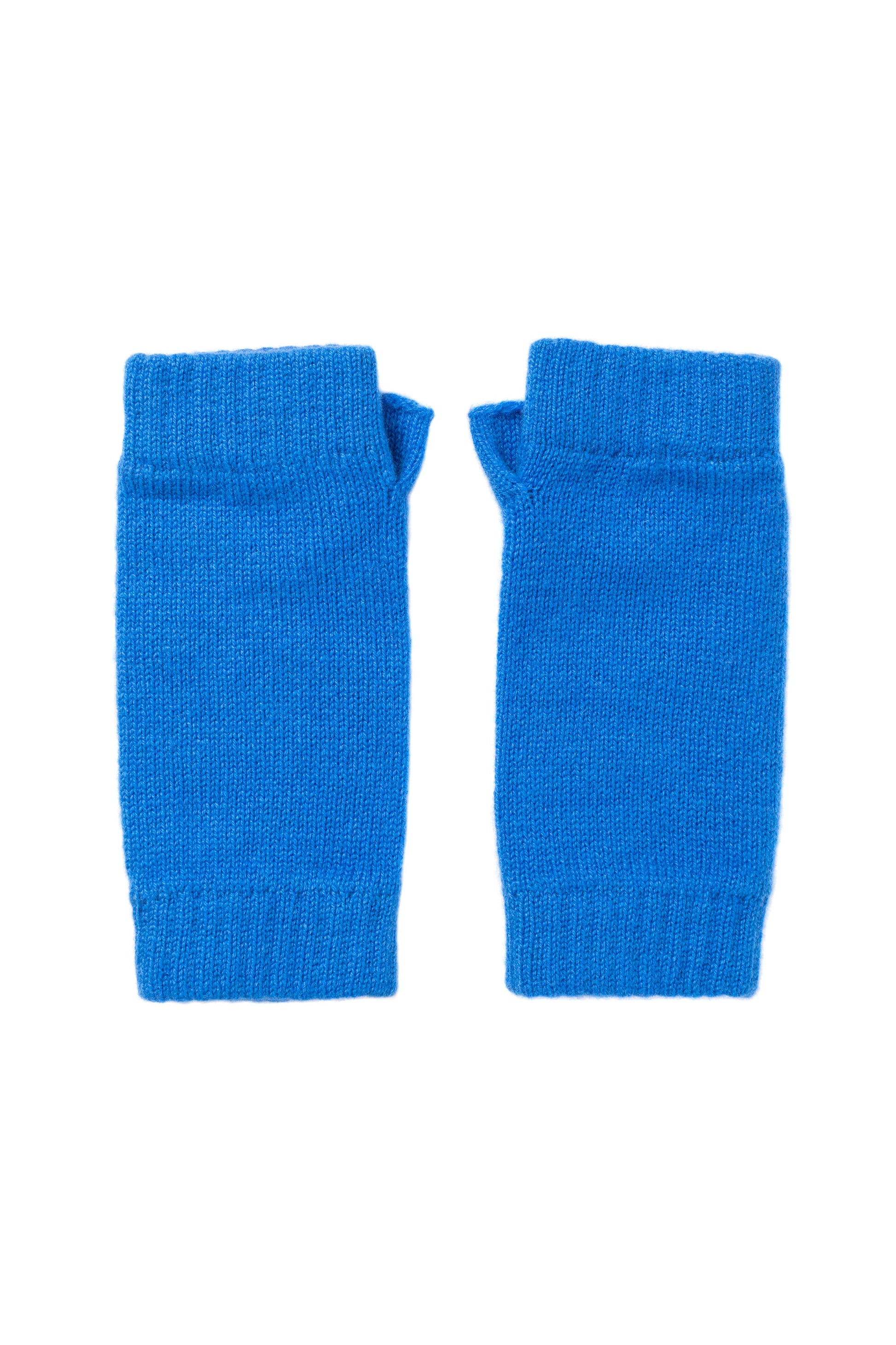 Johnstons of Elgin AW24 Knitted Accessory Orkney Blue Cashmere Wrist Warmers HAD03215SD4991ONE
