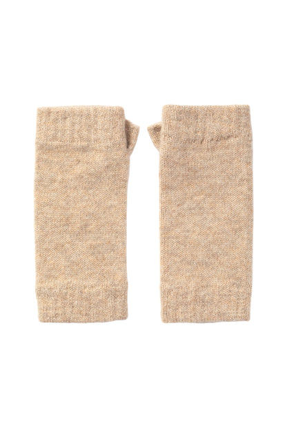 Johnstons of Elgin AW25 Knitted Accessories Oatmeal Natural Cashmere Wrist Warmers HAD03215HB0254ONE