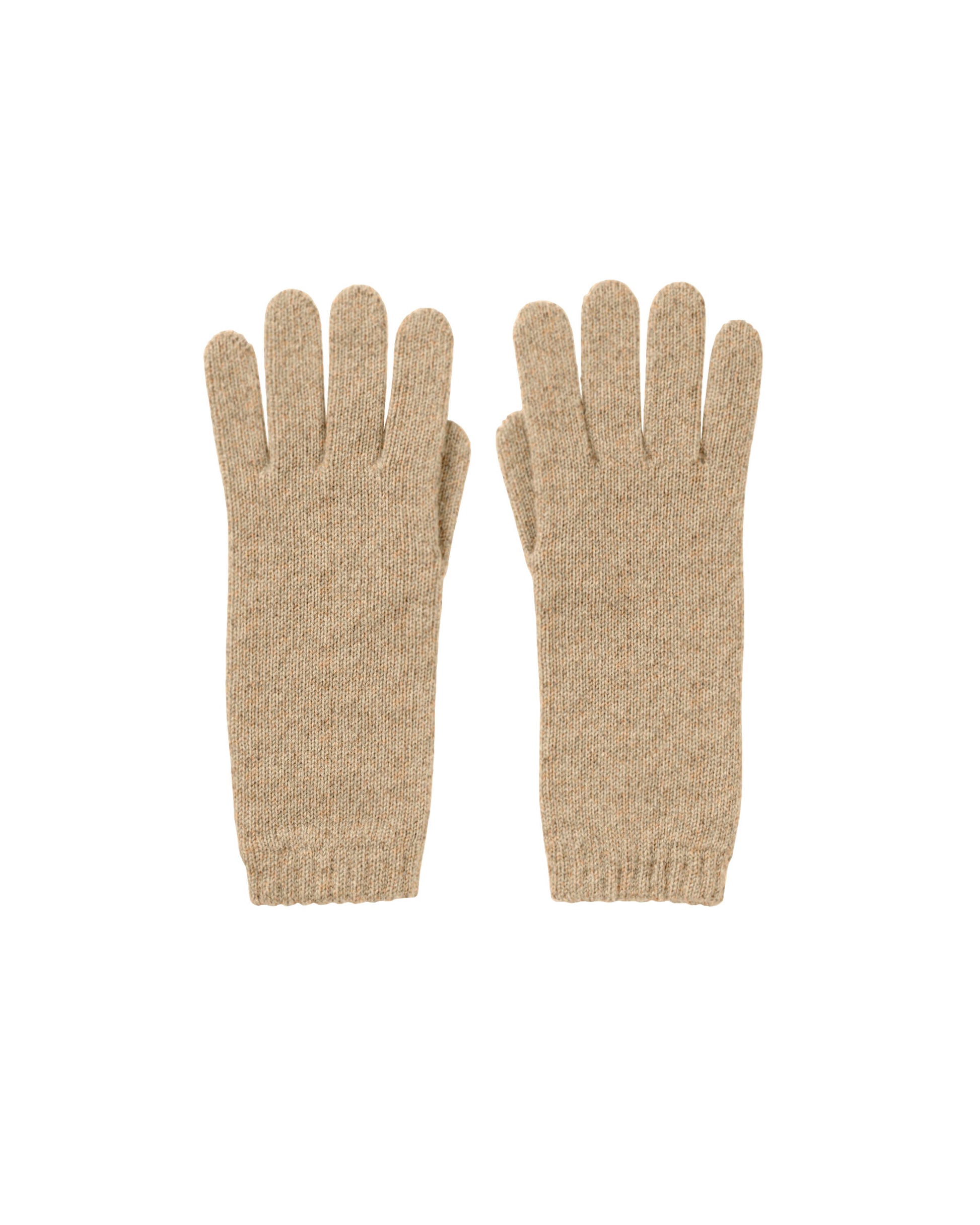 Johnstons of Elgin pair of beige cashmere gloves on a white background 365GIFTSET7B