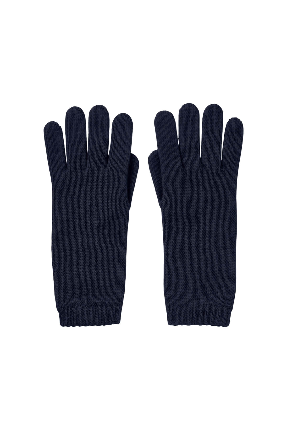 Johnstons of Elgin Women's Cashmere Accessories Gift Set Navy Gloves on a white background 365GIFTSET7D