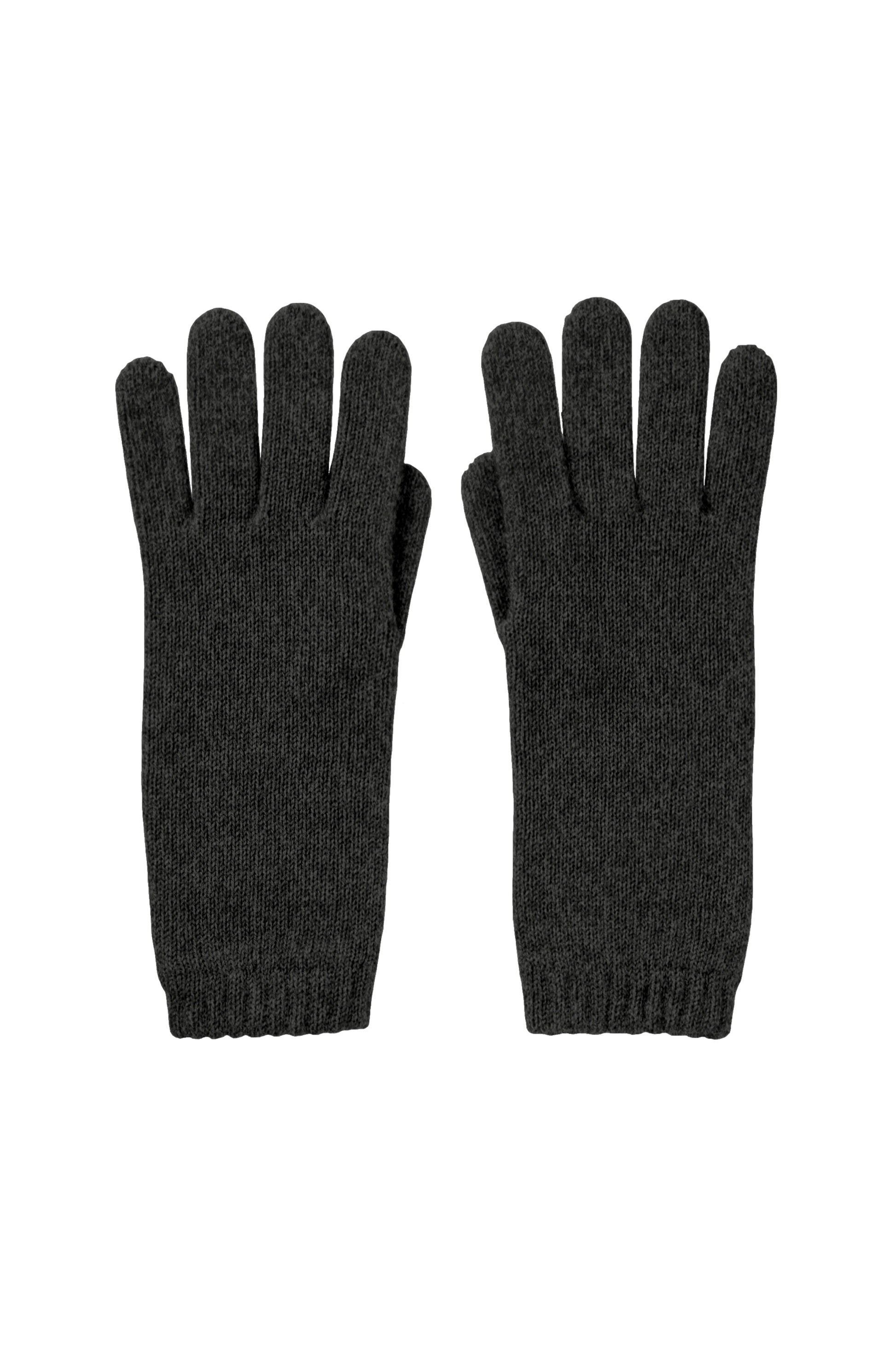 Johnstons of Elgin AW24 Knitted Accessory Mid Grey Women's Cashmere Gloves HAD03226HA4181ONE