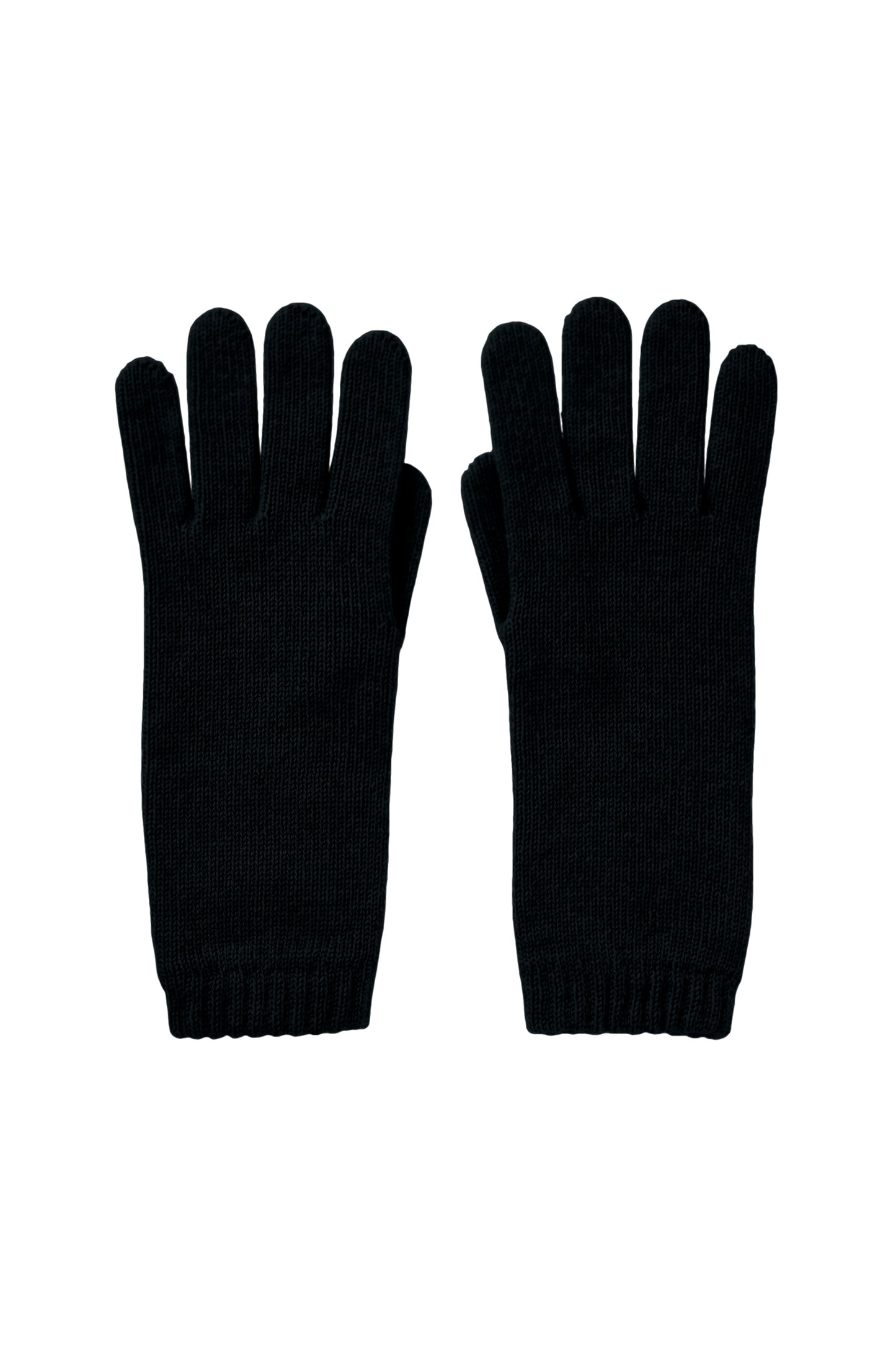 Johnstons of Elgin AW24 Knitted Accessory Black Women's Cashmere Gloves HAD03226SA090052