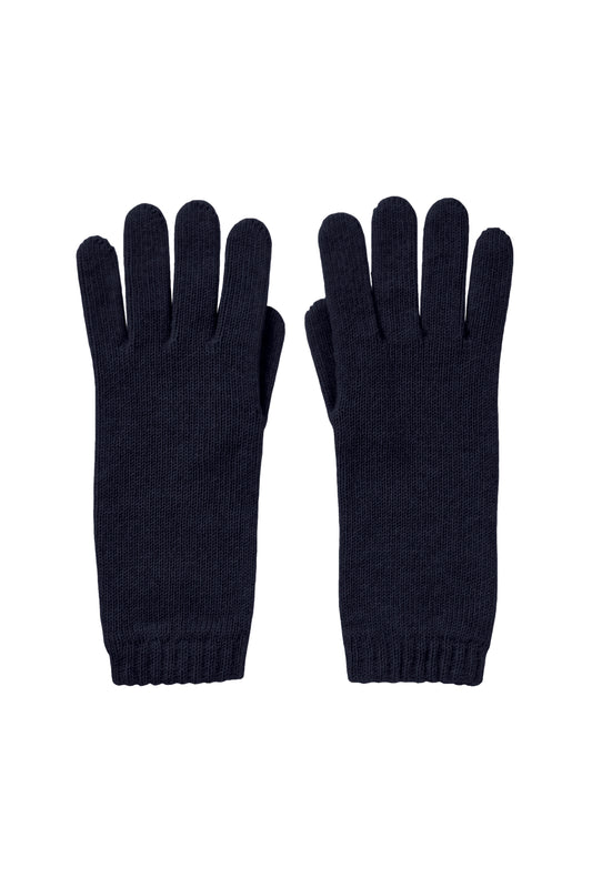 Johnstons of Elgin AW24 Knitted Accessory Navy Women's Cashmere Gloves HAD03226SD070752