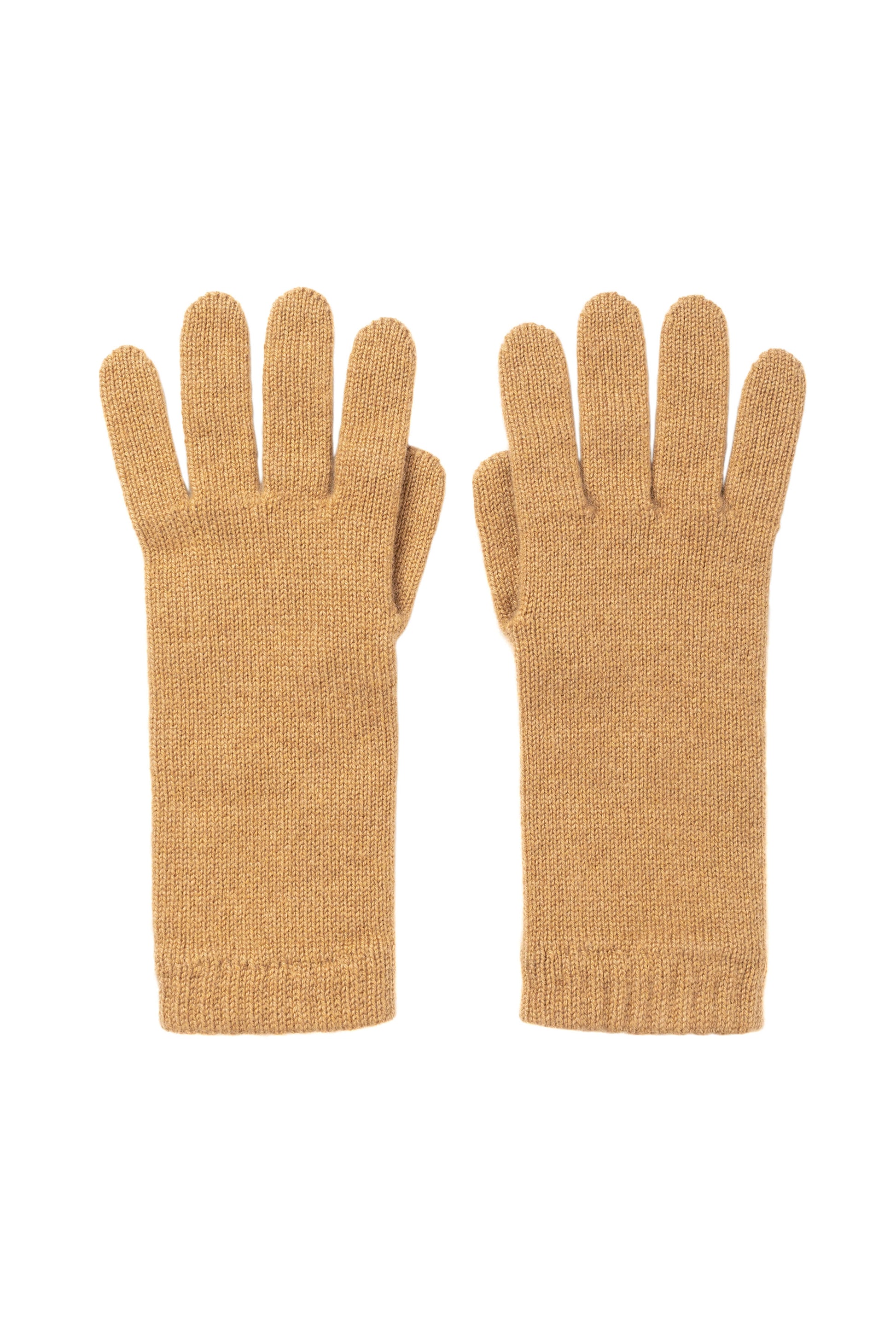 Johnstons of Elgin AW24 Knitted Accessory Camel Women's Cashmere Gloves HAD03226HB4315ONE