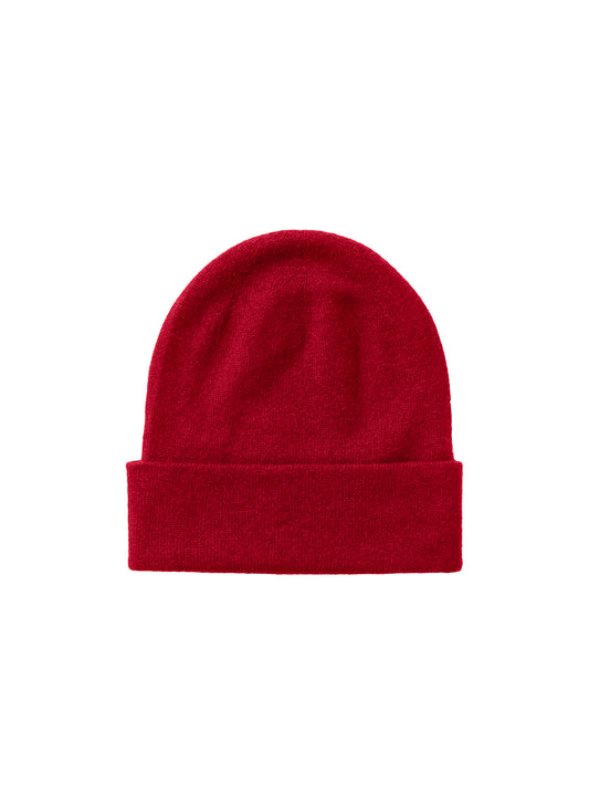 JOHNSTONS OF ELGIN BRAEMAR BEANIE RED 100% CASHMERE HAE02655SE5325ONE