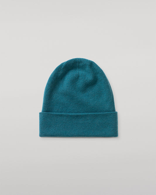 JOHNSTONS OF ELGIN BRAEMAR BEANIE IN 100% CASHMERE  VERDIGRIS GREEN HAE02655SC4720ONE