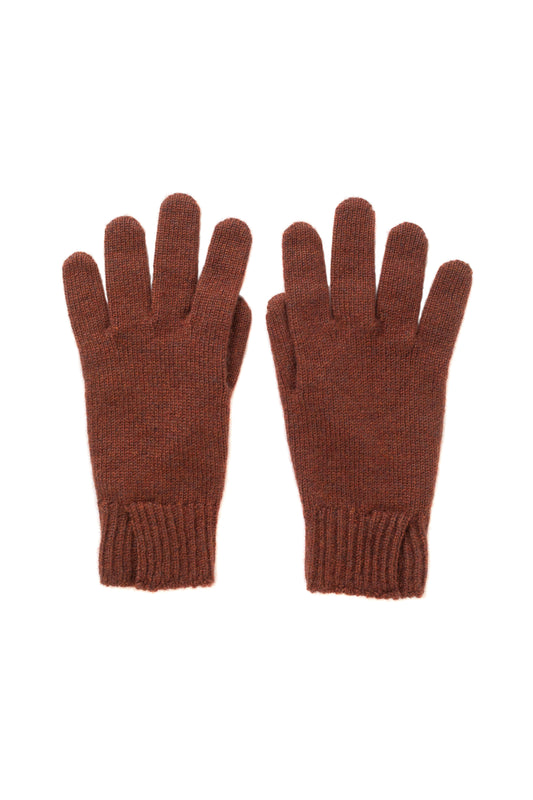 Johnstons of Elgin AW24 Knitted Accessory Russet Women's Split Cuff Cashmere Gloves HAE03228HE7051ONE