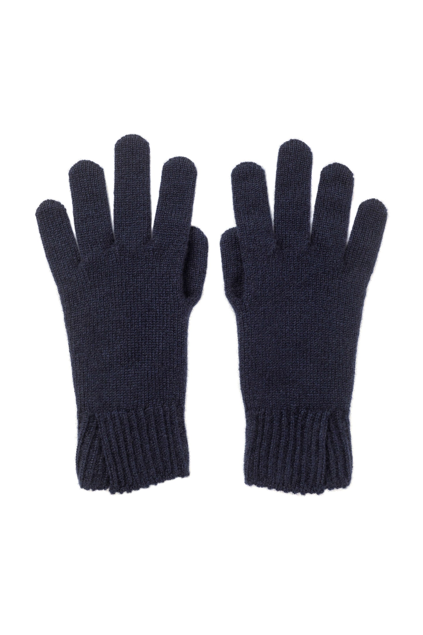 Johnstons of Elgin AW24 Knitted Accessory Navy Split Cuff Cashmere Gloves HAE03228SD0707ONE