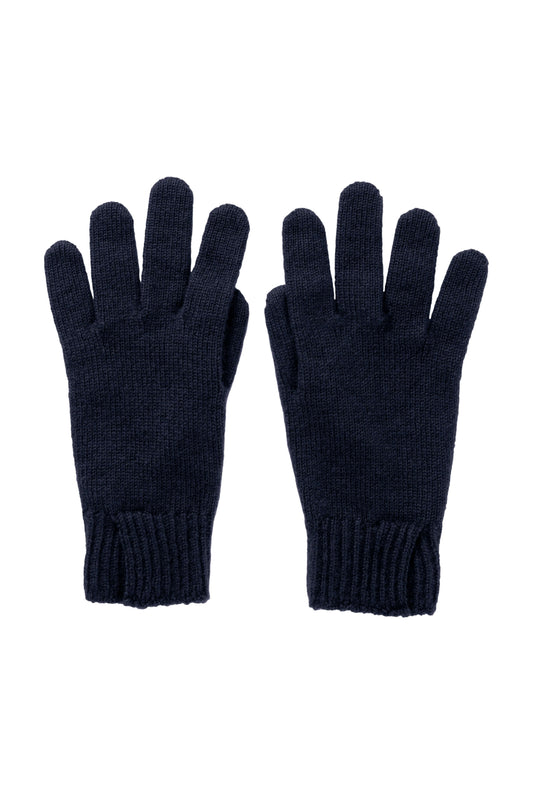 Johnstons of Elgin AW24 Knitted Accessory Dark Navy Women's Split Cuff Cashmere Gloves HAE03228SD7286ONE