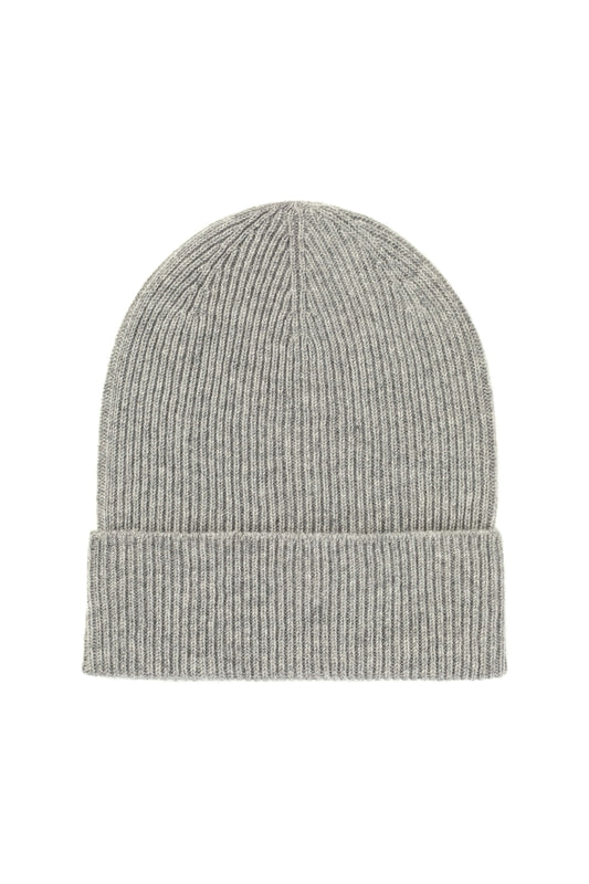 Johnstons of Elgin AW24 Knitted Accessory Light Grey Slouchy Cashmere Beanie HAE03325HA0308ONE
