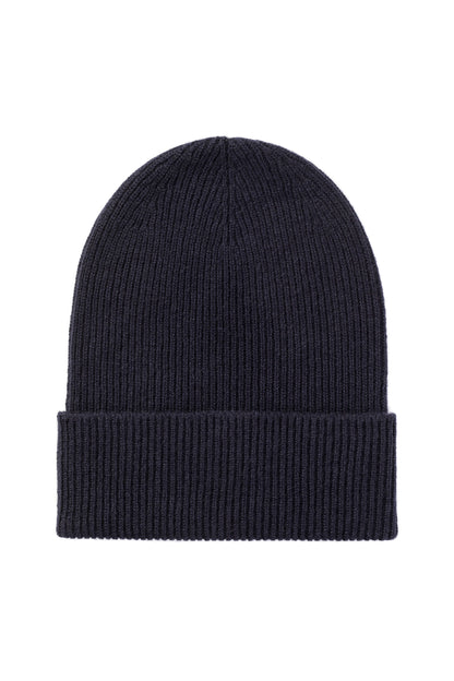 Johnstons of Elgin AW25 Knitted Accessories Dark Navy Slouchy Cashmere Beanie HAE03325SD7666ONE