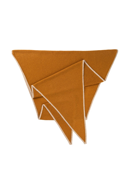 Johnstons of Elgin AW24 Knitted Accessory Ochre & Oatmeal Gauzy Cashmere Diamond Scarf HAE03401Q24555ONE