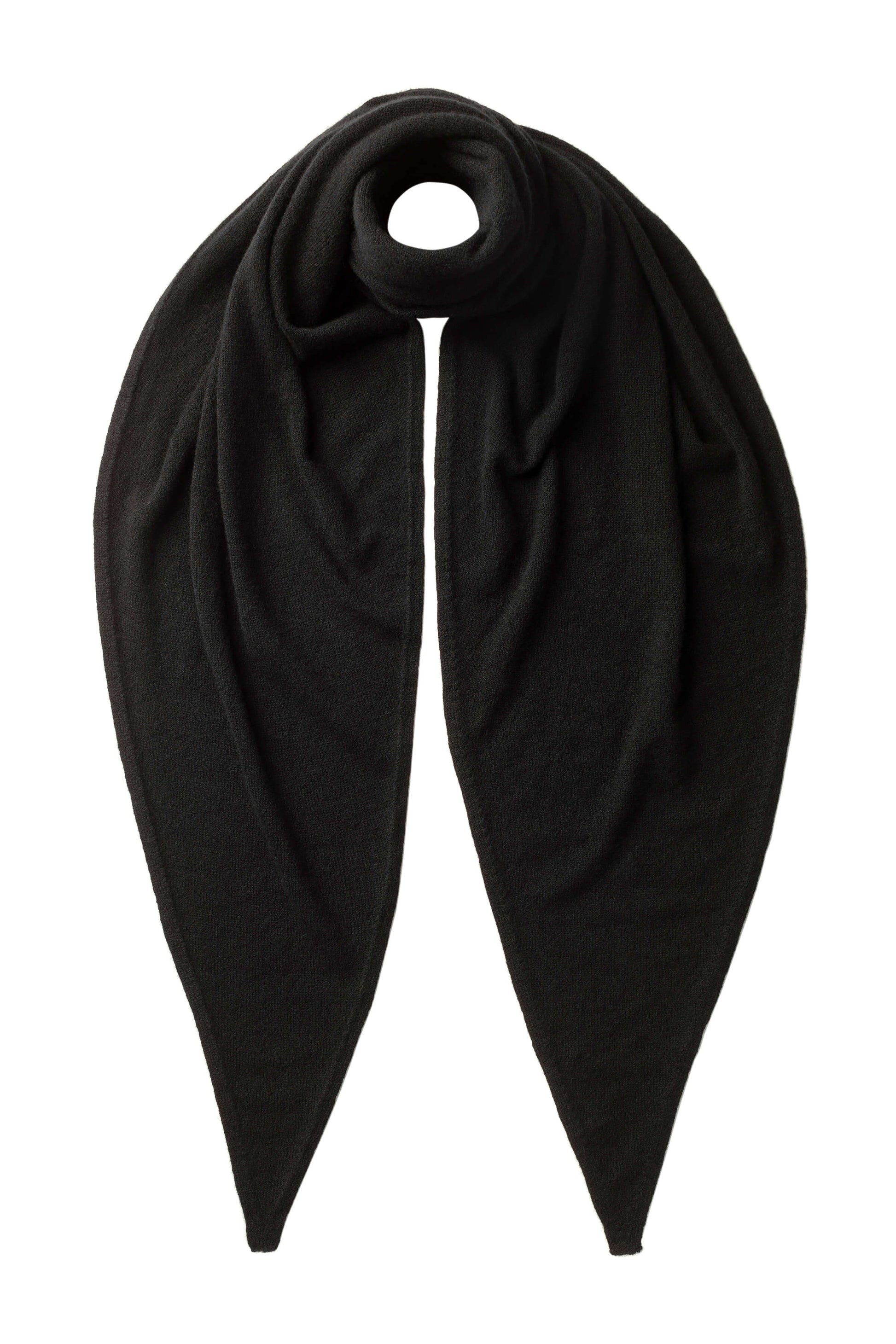 Johnstons of Elgin AW24 Knitted Accessory Black Gauzy Cashmere Diamond Scarf HAE03401Q24556ONE