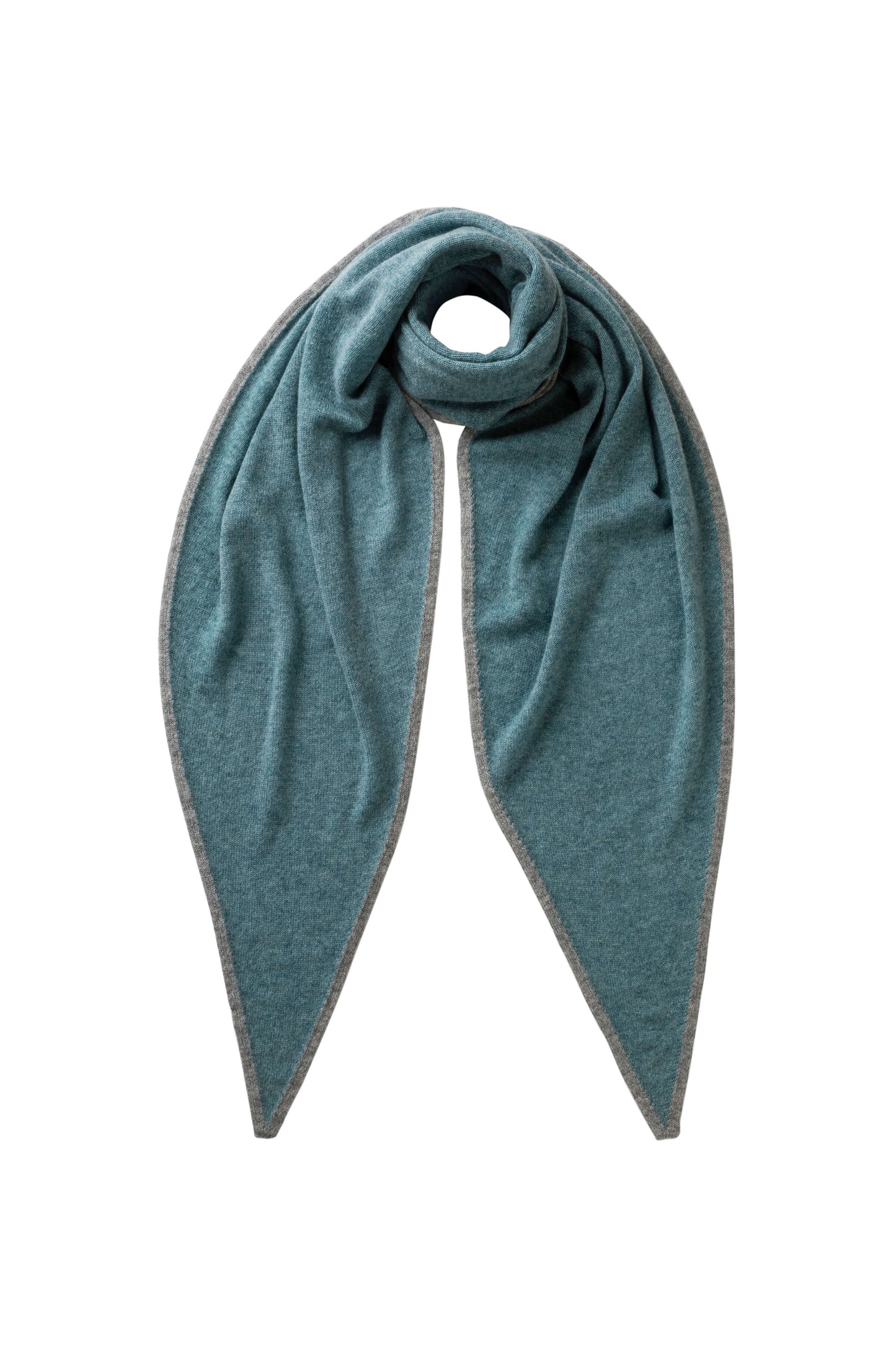 Johnstons of Elgin AW25 Knitted Accessories Seascape & Light Grey Gauzy Cashmere Green Diamond Scarf HAE03401Q25329ONE