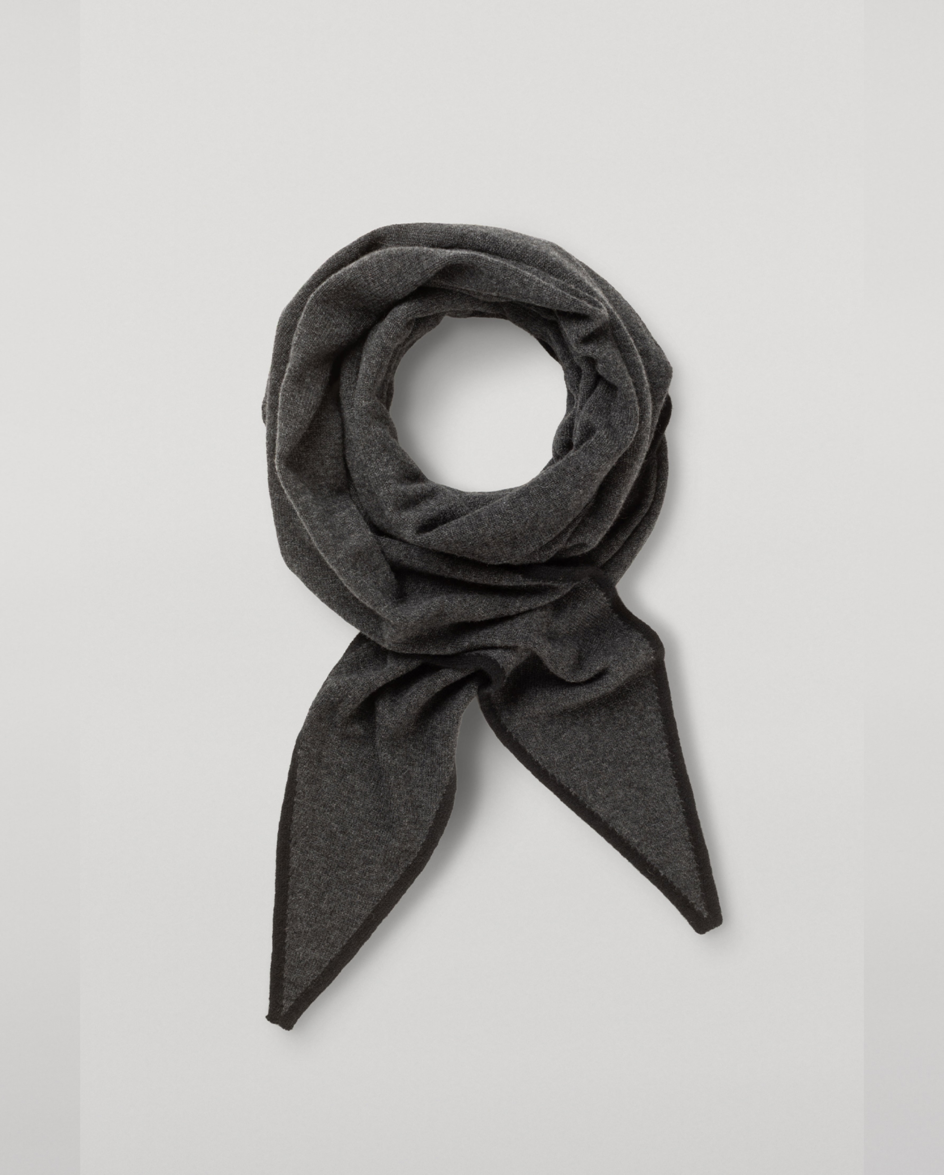 Ethel Charcoal and Black Cashmere Diamond Scarf | Made in Scotland