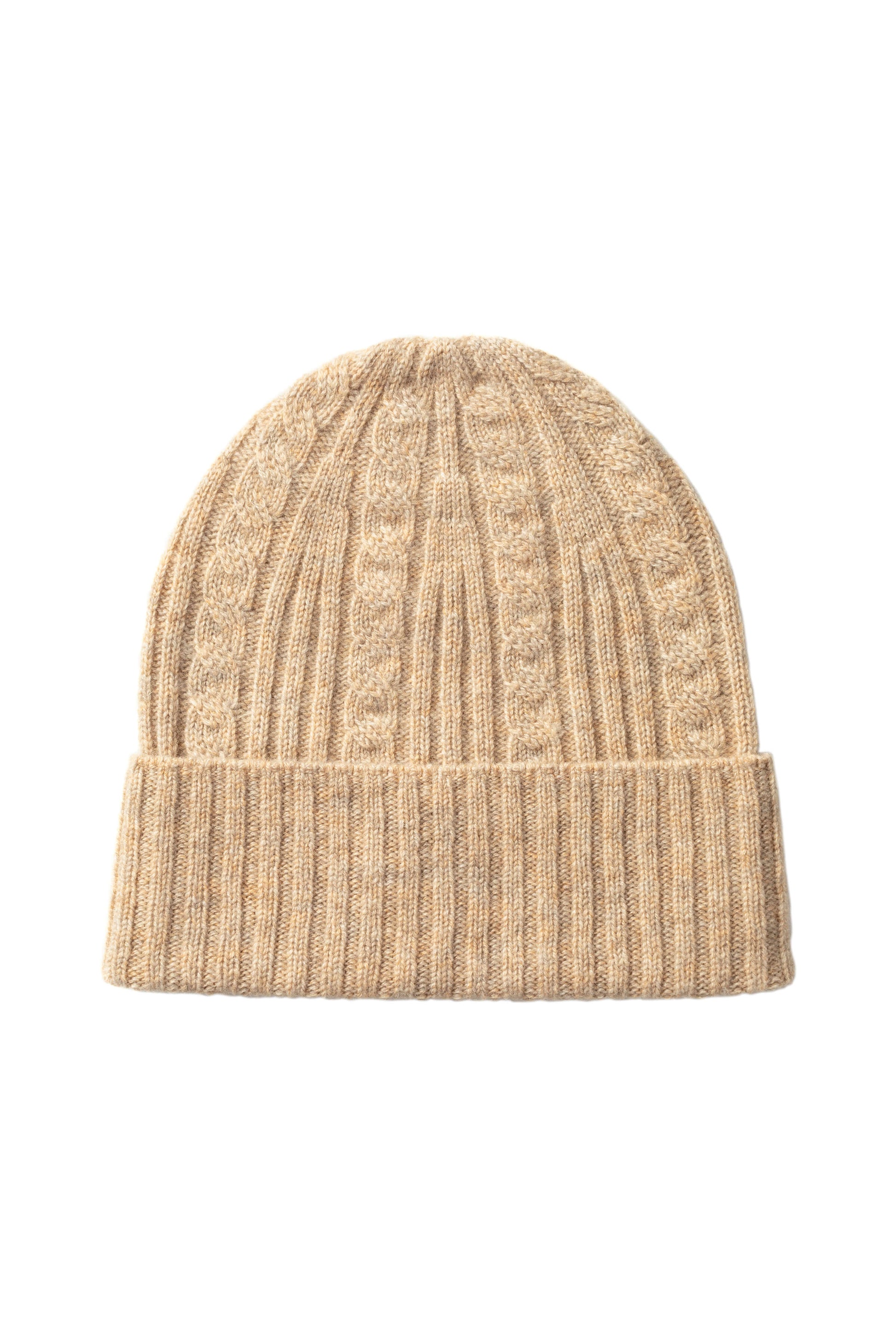 Beige Cable Cashmere Beanie Cashmere Accessories Johnstons of