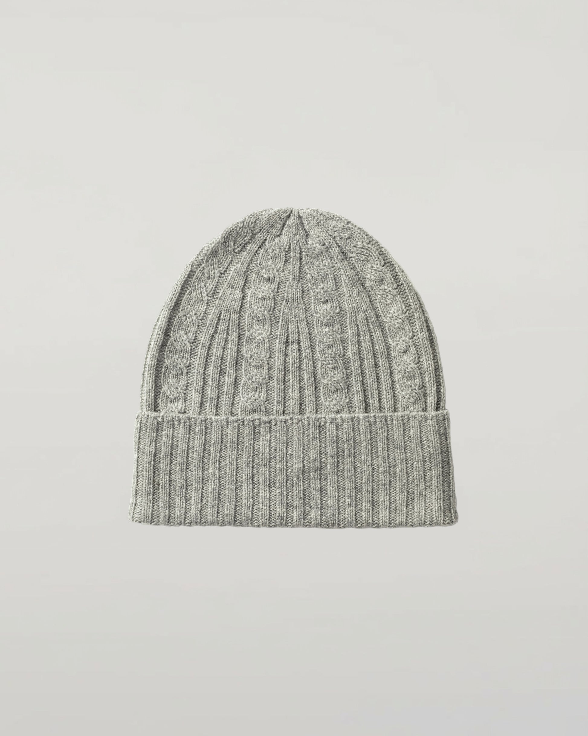 Johnstons of Elgin Knitted Accessories Grey Cable & Rib Cashmere Scarf HAE03408HA0308ONE