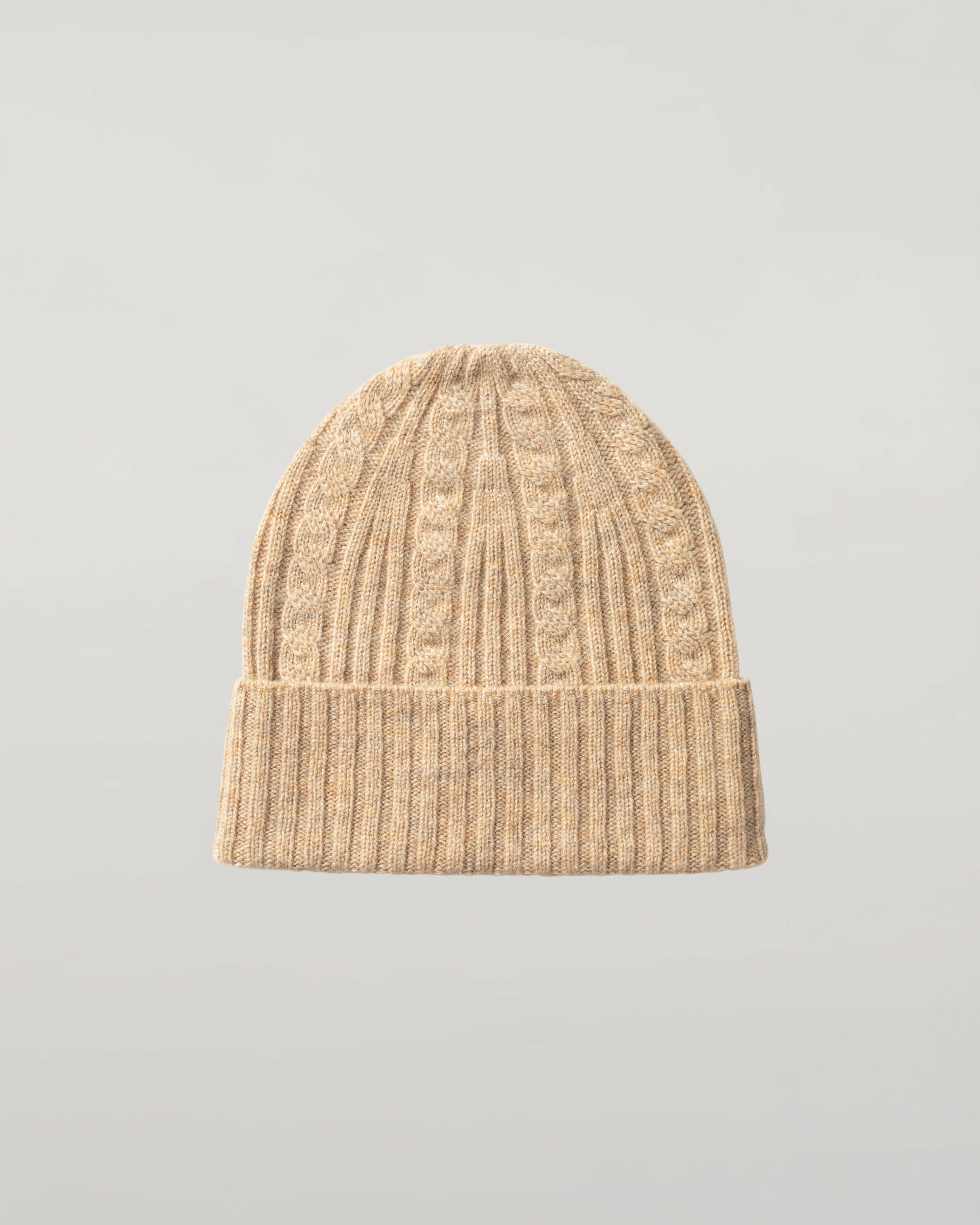 Beige Cable Cashmere Beanie | Cashmere Accessories – Johnstons of