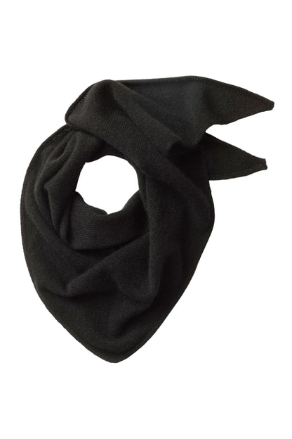 Johnstons of Elgin AW24 Knitted Accessory Black Gauzy Cashmere Triangle Neck Tie HAE03430SA0900ONE