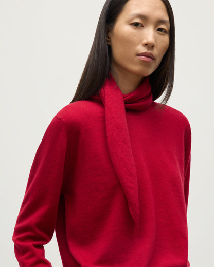 REEL BANDANA RED 100% CASHMERE ON A MODEL HAE03430SE5325ONE