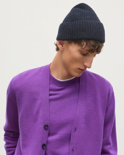 JOHNSTONS OF ELGIN CASHMERE DONEGAL TRAQUAIR RIBBED BEANIE BLUE 100% CASHMERE HAE03643HD7348ONE