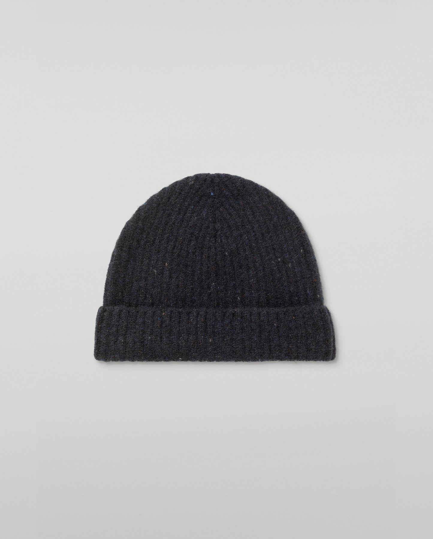 Traquair Blue Donegal Cashmere Ribbed Beanie