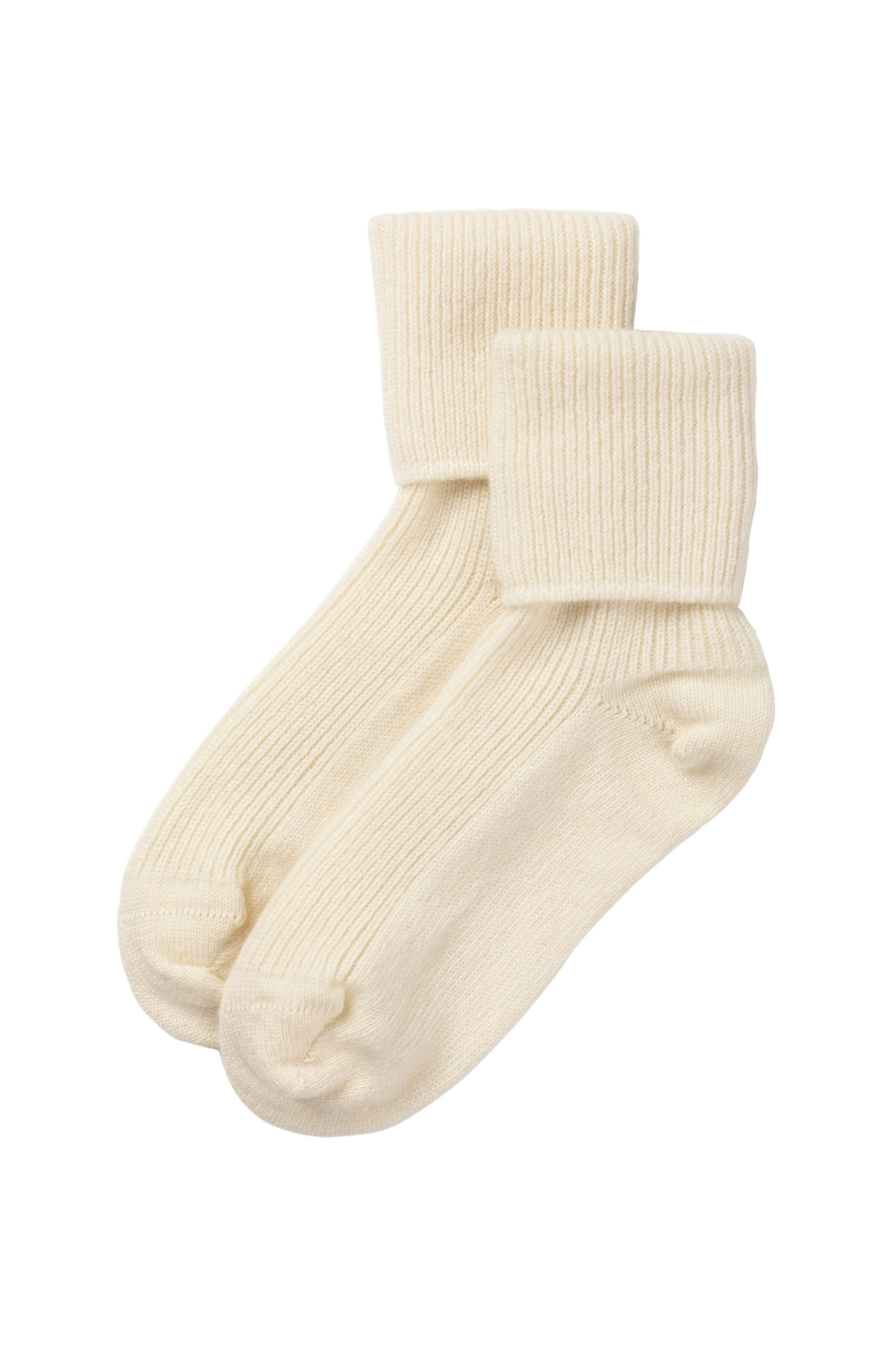 Johnstons of Elgin AW24 Knitted Accessory White Women's Pure Cashmere Bed Socks HAG02565SA0050ONE