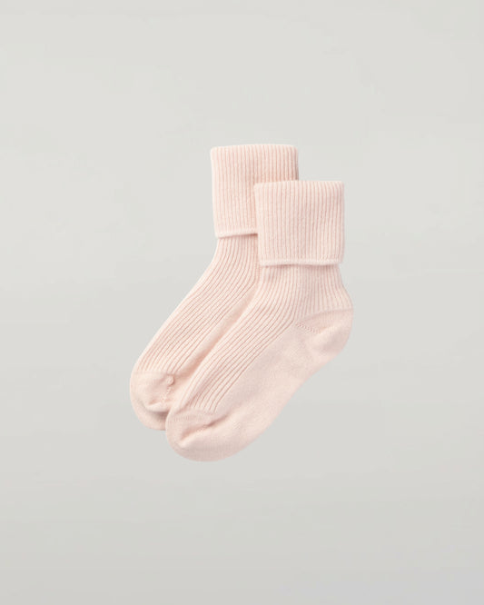 Johnstons of Elgin Knitted Accessories Pale Pink Women's Cashmere Lounge Socks HAG02565SE0182ONE
